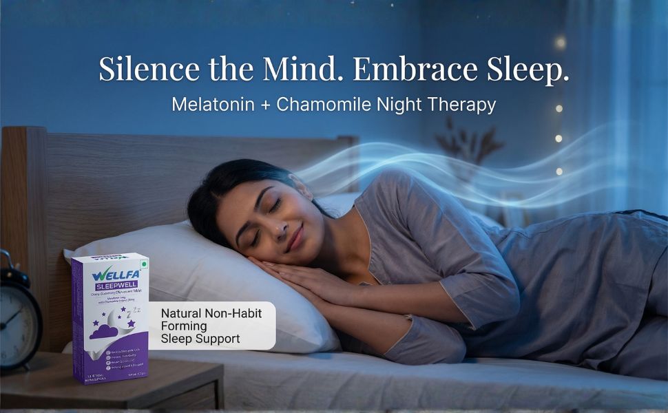 Sleepwell Melatonin 5mg Sleep Supplement | Dissolving Effervescent Tablets with Chamomile | Better than Sleep Gummies & Strips | Sleep Aid for Stress Relief & Insomnia (60 Tablets, Pack of 2)