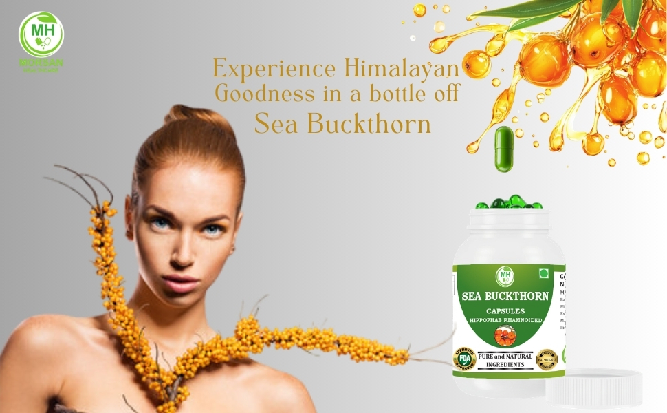 Organic Sea Buckthorn Capsules – Omega-7 & Antioxidants for Skin Hydration, Immunity & Digestive Health – USDA Certified, Vegan, Gluten-Free – 500 mg, 60 Veg Capsules (PACK OF 1)
