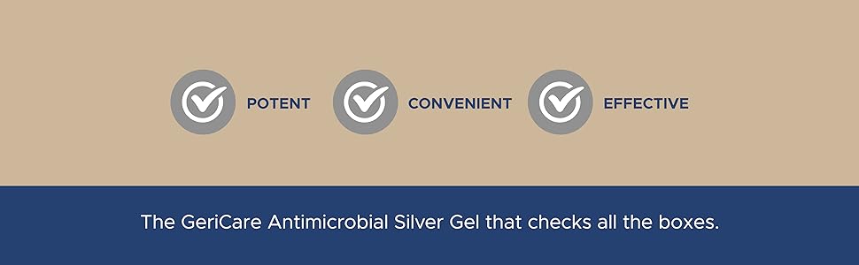 Antimicrobial Silver Gel By GeriCare| Wound Care Cream For Cuts Scrapes Minor Burns| Natural Topical Skin Healing Ointment| 55PPM Colloidal Silver Gel For Wound Dressing |Long-Lasting Protection|1.5oz