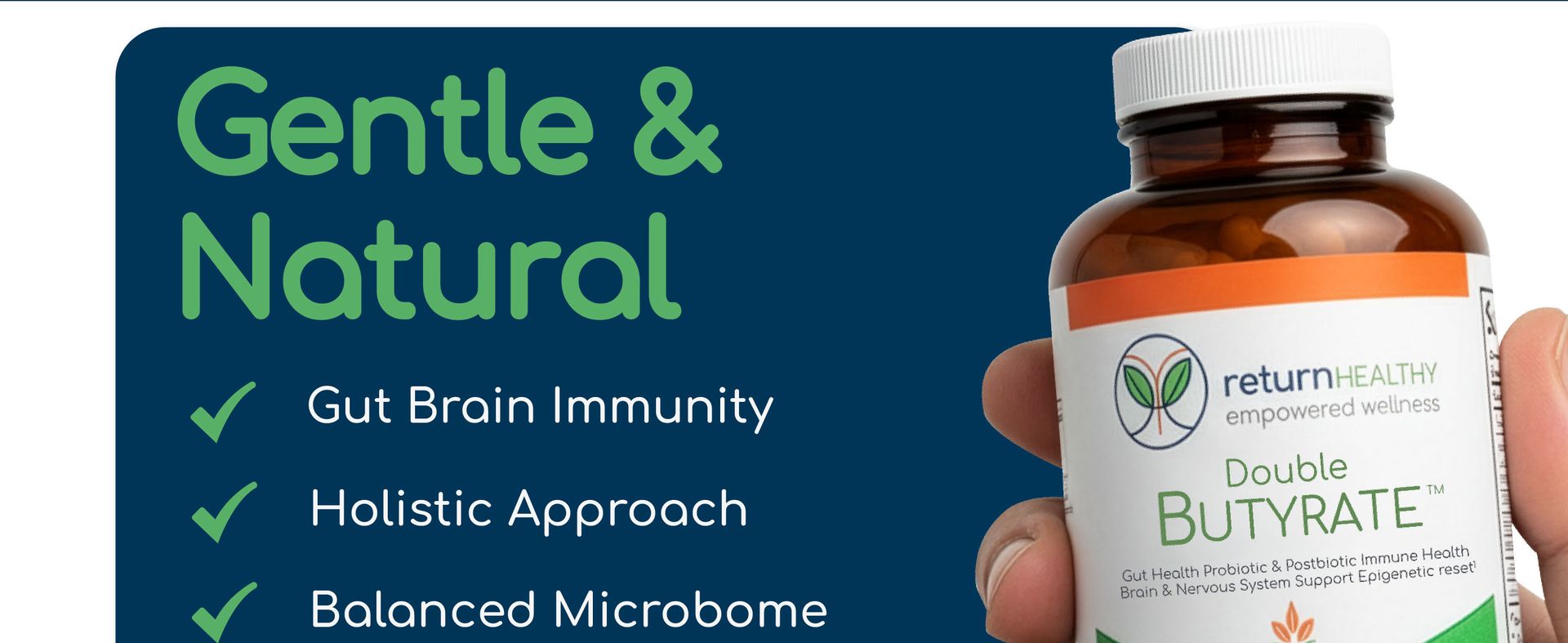 Double Butyrate Gut Health Supplement | Probiotic & Postbiotic Digestive Supplements for Gut Support | Enhances Immune, Brain, & Nervous System Function | Odor-Free Formula | 120 caps