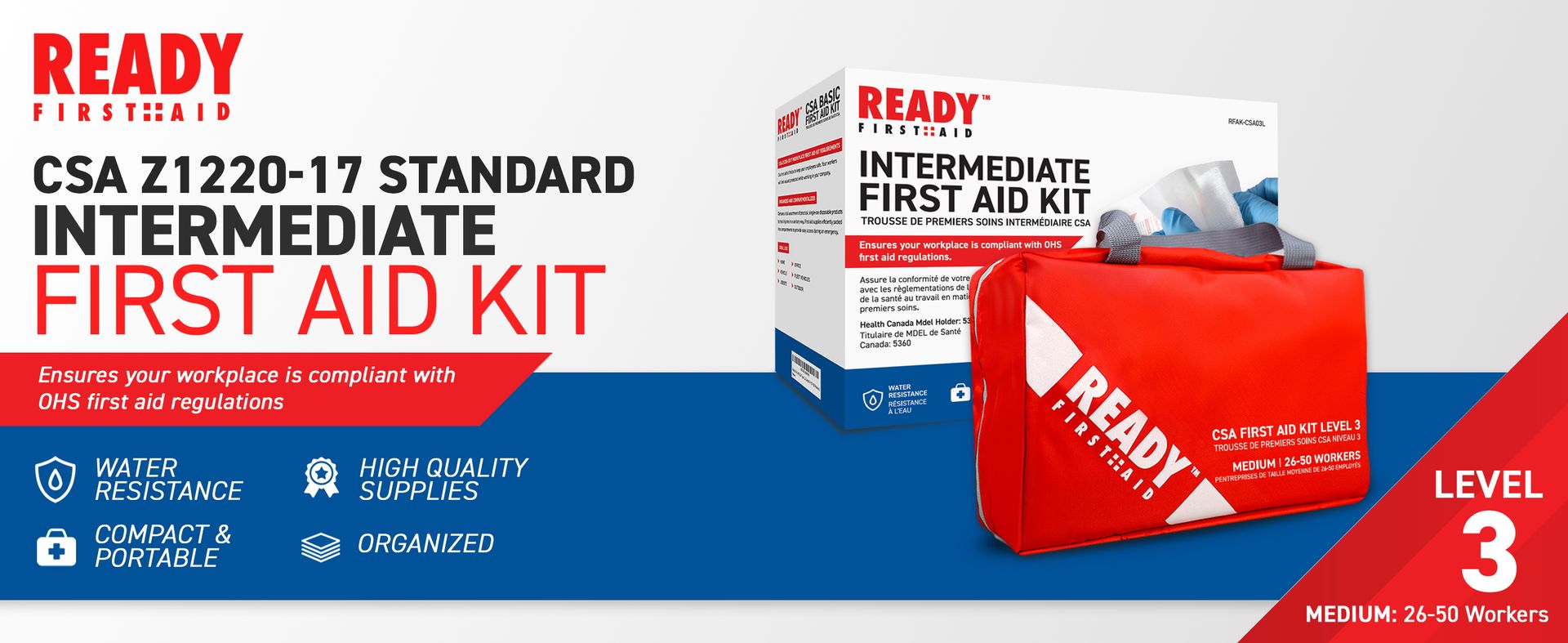 Ready First Aid CSA Type 3 Intermediate First Aid Kit for 26-50 Workers