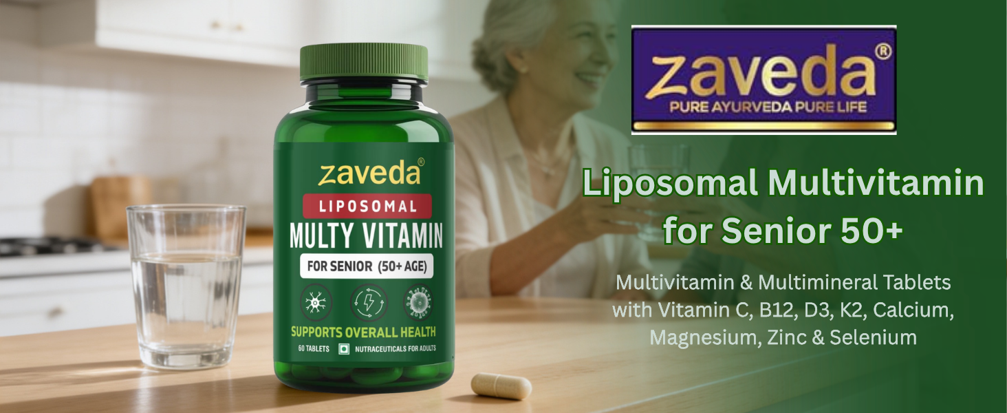 Liposomal Multivitamin for Seniors 50+ | Advanced Technology for Superior Absorption | with Methyl B12, L-Methylfolate, MK-7 & Bisglycinate Minerals | 60 Tablets