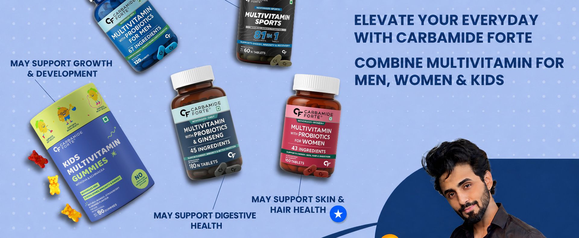 Carbamide Forte Multivitamin Tablet for Men Gym | Multi vitamin Tablet for Men | Multi Vitamin for Mens for Daily Immunity & Energy Support | 60 Tablets