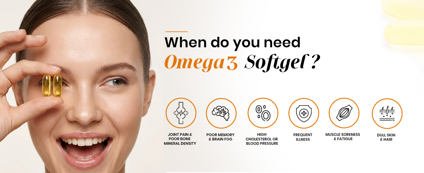 Triple Strength Omega 3 Fish Oil Capsules 2500mg | EPA - 900mg, DHA - 600mg, Vitamin E and Vitamin D3 | Supports Heart, Brain, Joints & Eye Health | No Fishy Burps, Lemon Flavour - 30 Softgels | Pack of 2