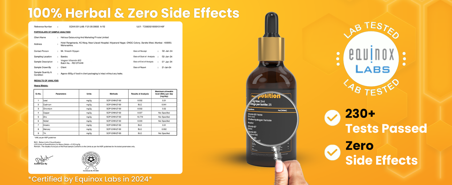 Healeo Vegan Vitamin B12 Drops Supplement for Men & Women with B1,B2,B3,B5,B6,B7,B9, Choline & Inositol | Boost Energy Level | Supports Healthy Nervous System & Brain Function - 50ml