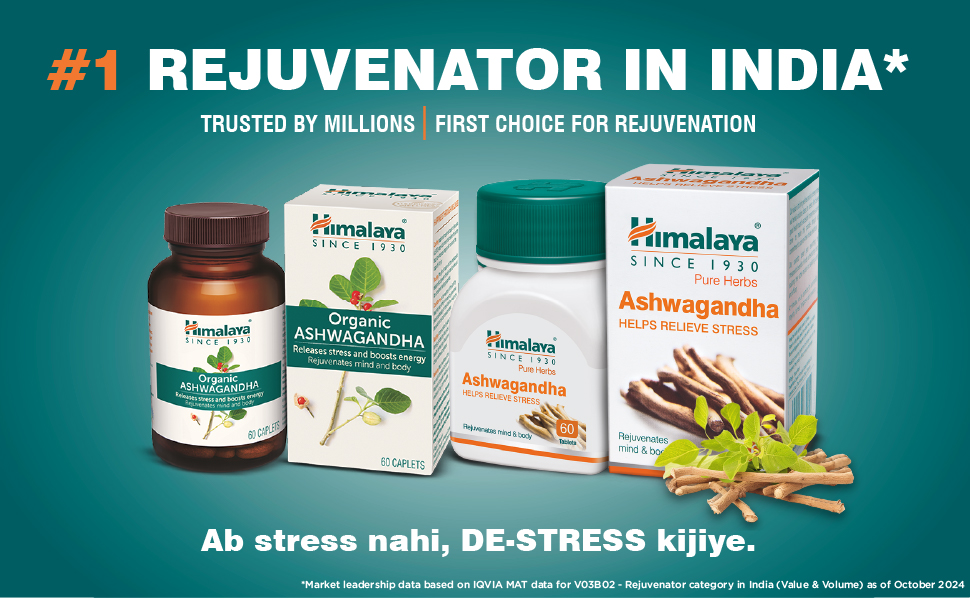 Himalaya Organic Ashwagandha 670Mg Tablet | 100% Pure Ashwagandha Root Extract | Clinically Proven | Helps Relieve Stress & Anxiety | Rejuvenates Mind And Body | Pack Of 60