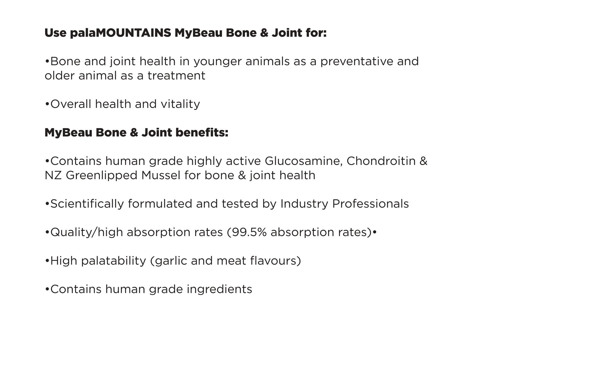 Palamountains My Beau Bone & Joint Supplement for Dogs – Joint Health, Mobility, Soft Tissue & Immune Support, Antioxidants for Active & Aging Dogs – 300ml