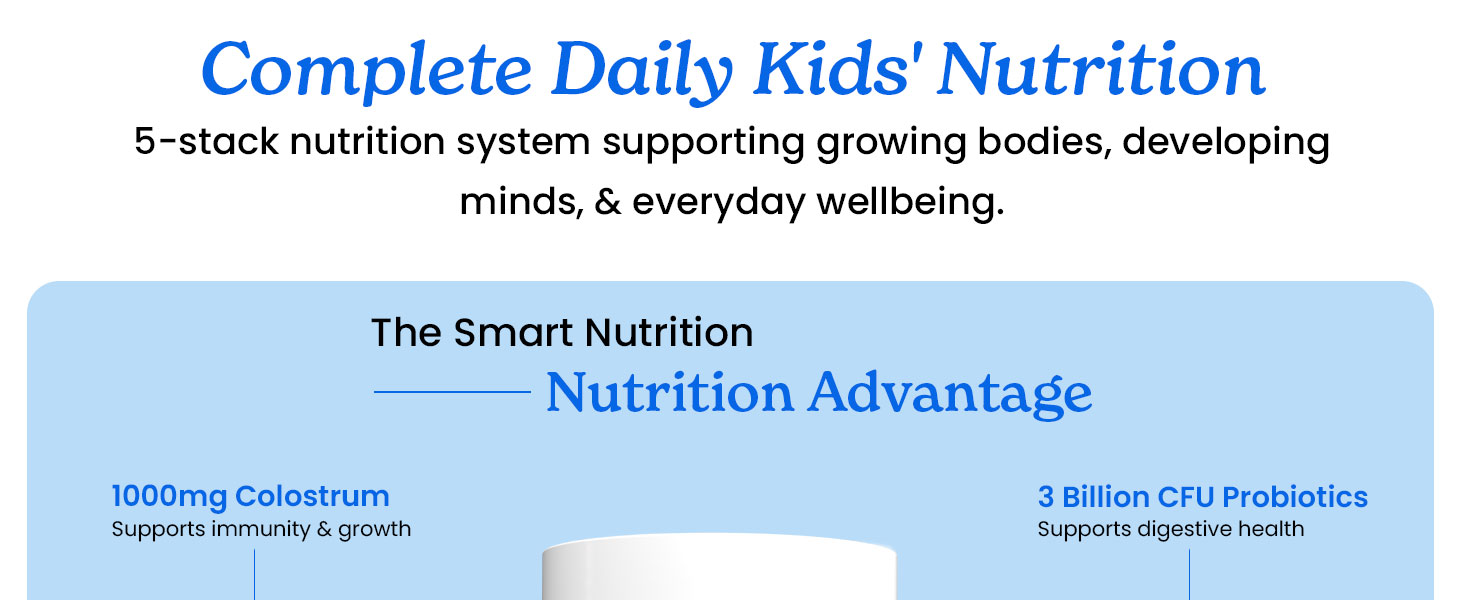 BetterAlt SuperKidzz Daily Nutrition Powder for Kids (4+ Years) | 5-Blend Formula with Colostrum, DHA, Vitamins, Minerals & Probiotics | Supports Daily Growth & Development | No Added Sugar | 100g
