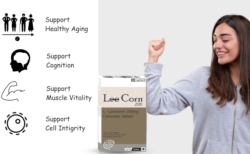 by LeeWell Chewable L Carnosine 200mg | Antioxidant, ADHD, ADD Care, Cognitive Function, Muscle care, Brain & Gut Health Support Supplement -30 tablets Sugar Free