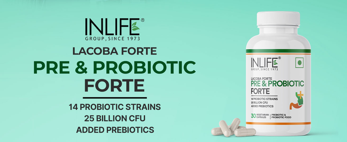 INLIFE Pre & Probiotics Forte, 25 Billion CFU, 14 Strains, 30 Veg Capsules