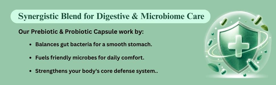 Probiotics & Prebiotics Capsules | 10 Billion CFU Multi-Strain Probiotic Supplement | Gut Health, Digestive Support & Gut Flora | Gluten Free | 120 Capsules