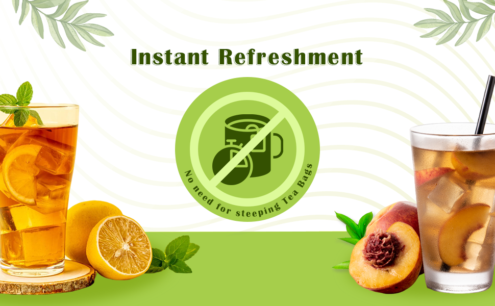 HELLO HEALTHY Instant Peach Iced Tea Powder – Refreshing Gut-Friendly Drink Mix 10 Servings Natural Peach Flavor Easy to Prepare Summer Beverage | No Artificial Ingredients