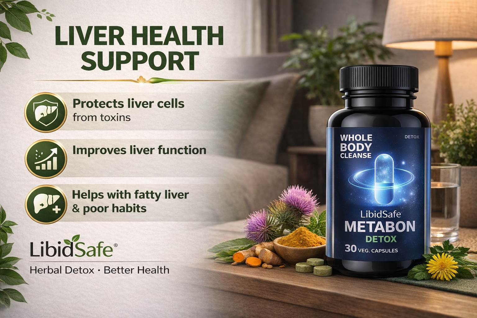 Premium Metabon Detox Capsules – Metabon Whole Body Cleanse Formula with Improved Absorption and Natural Ingredients for Effective Detoxification and Improved Energy Levels