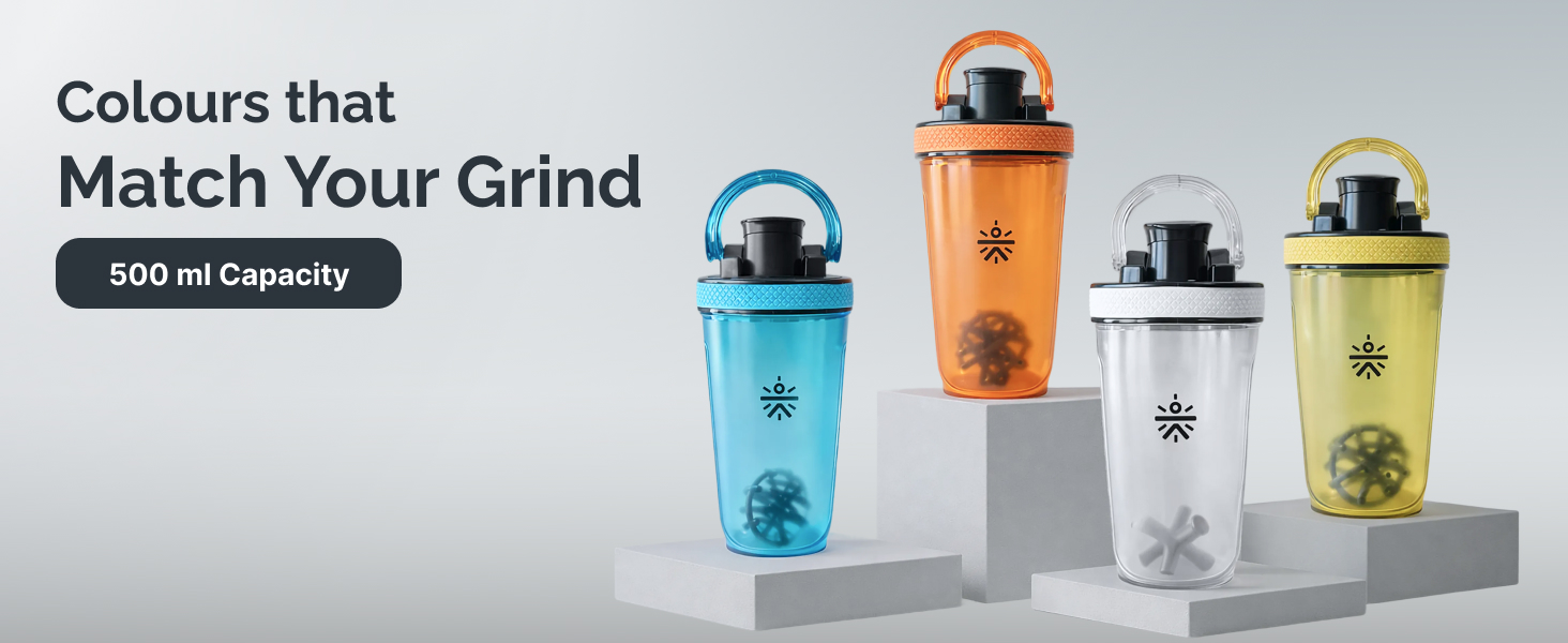 CULT FrostBlend Shaker Bottle 500 ml, Leak-Proof Multipurpose Shaker for Protein, Gym & Fitness – Frosted White