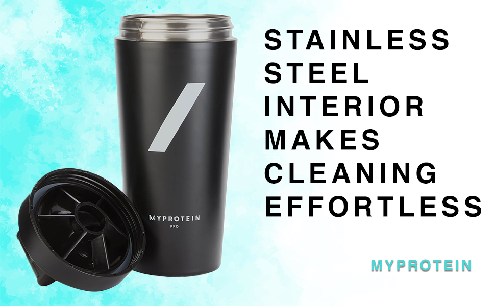 Myprotein Metal Shaker Stainless Steel Bottles For Gym (Silver-Blue)-100% Leakproof Guarantee, Ideal For Protein, Pre Workout, Bcaas & Water Bpa Free 750 ML