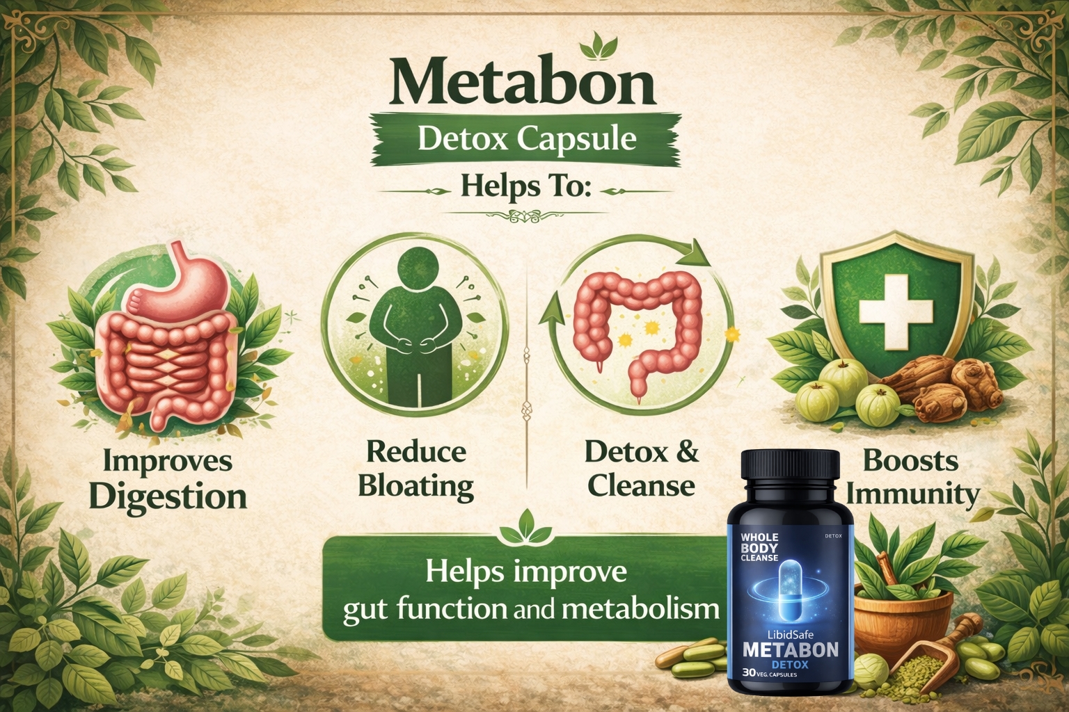 Get Metabon Capsules with One Another Detox Medicine Combo Pack – Advanced Formula for Deep Detoxification and Body Purification, Superior Ingredients for Improved Cleanse and Nourishment