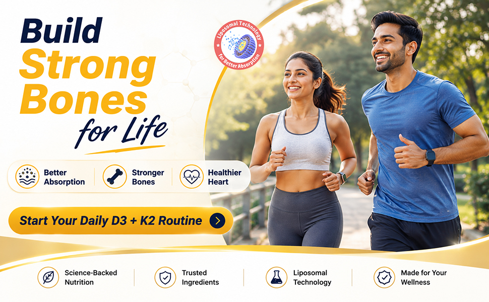 NATURYZ Liposomal Vitamin D3 K2 Supports Stronger Bones, Muscles, Immunity & Calcium Absorption | Advanced Liposomal Technology for Enhanced Nutrient Delivery | Plant based Lichen Vitamin D3 | Daily Wellness Supplement for Men & Women | 90 Veg Tablets
