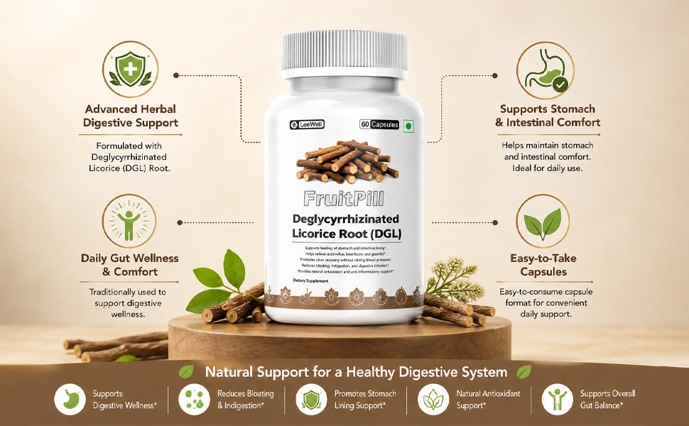 (LeeWell) DGL Licorice Root Extract Capsules, 60 Capsules