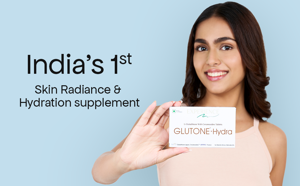 Glutone-Hydra | Setria Glutathione with Ceramosides Tablets for Dry Skin | For Glowing Hydrated Skin | Pack of 10 Tablets