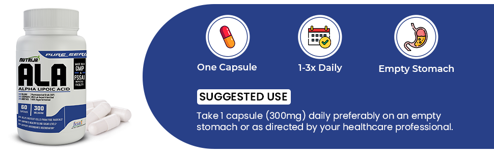 Nutrija-Alpha Lipoic Acid 300Mg 60 Capsules