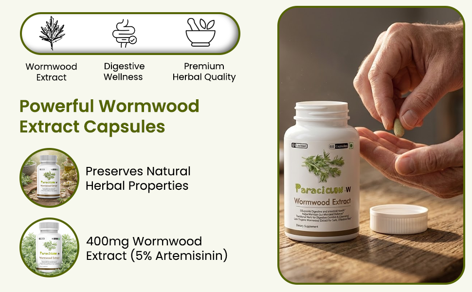 Paraciclon-W Wormwood Extract 400mg Capsules, 60 Capsules