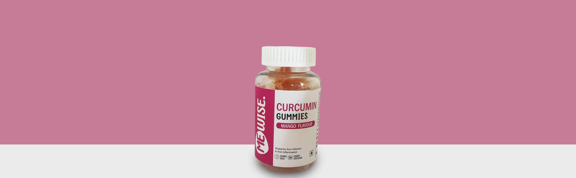 MeWise Curcumin Gummies | Mango Flavour | Antioxidant & Anti-inflammatory Supplement - For Skin, Joint Support, Boosts Immune System