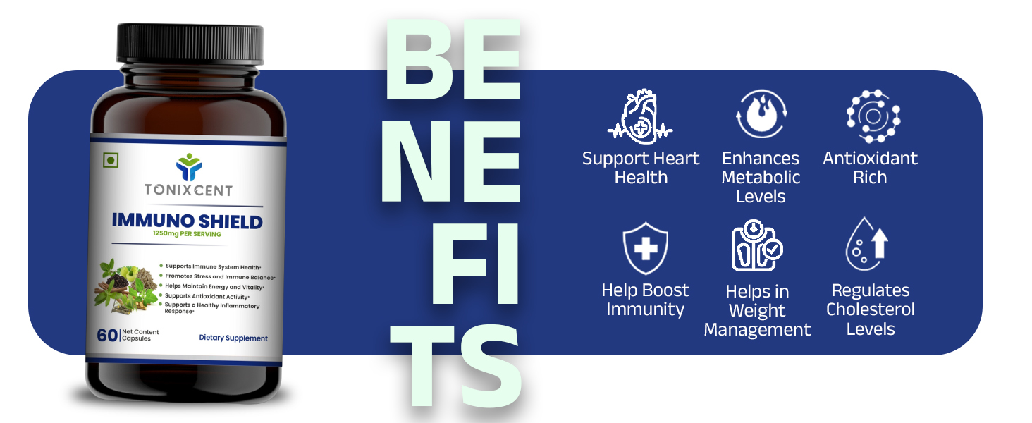 Immune Max Blend | ImmunoShield & Curcumin Capsules | Boosts Immunity, Reduces Inflammation & Supports Joints | 60+60 Vegan Capsules