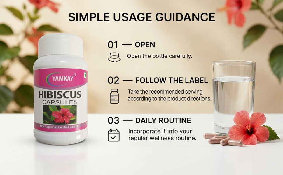 Hibiscus Flower Capsules 500Mg - 100 Veg Capsules