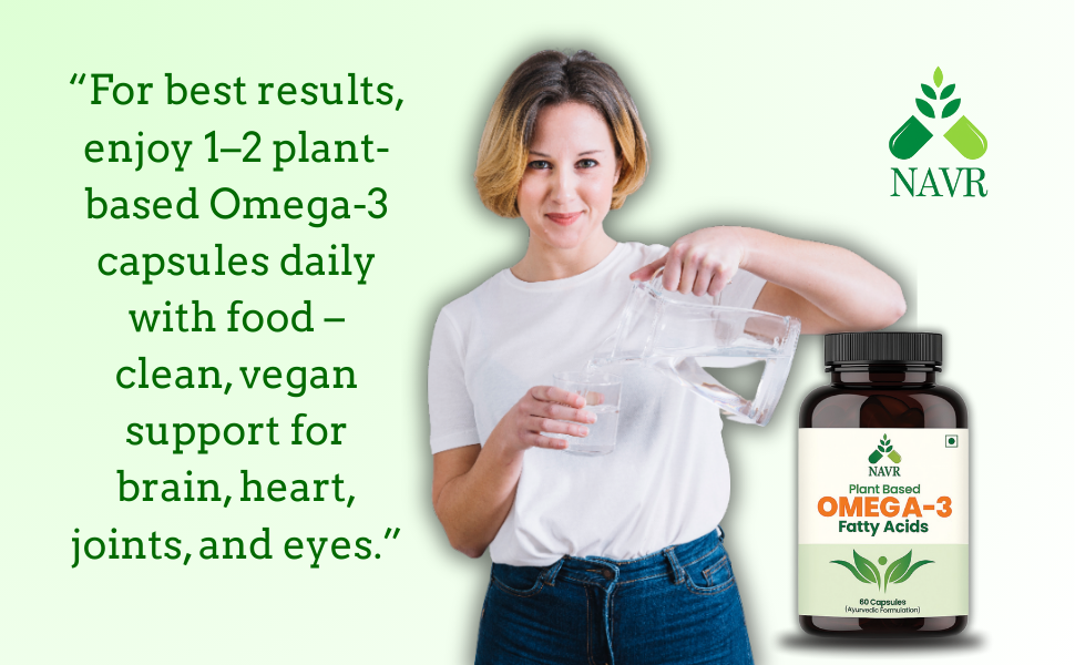 NAVR Herbal Omega 3-6-9 Supplement | Heart Support Brain & Joint Health Support - 60 capsule