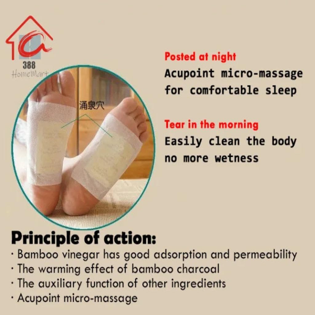 Foot Pads, 100% Natural & Organic, Absorbs Toxins & Impurities, Enhances Sleep Quality (Pack of 2)