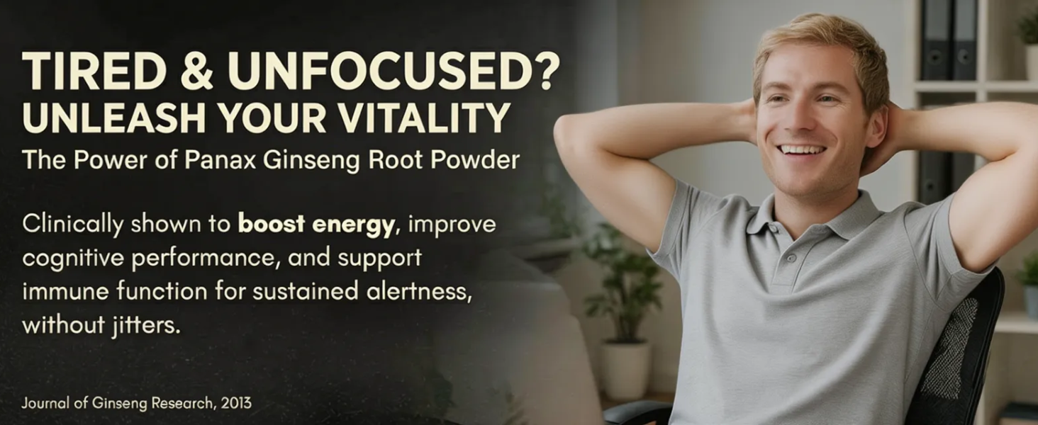 Simply Earth Panax Ginseng Powder, Korean Red Ginseng, for Immunity, Cognitive Support, Muscle Strength & Energy - 100 GM