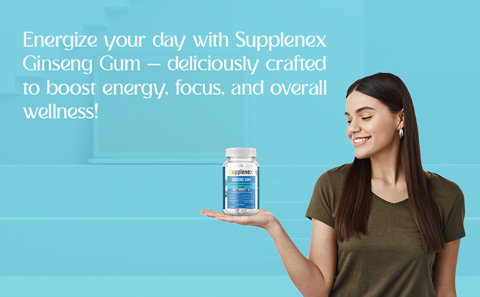 Ginseng Chewing Gum with Panax Korean Ginseng Extract for Energy, Vitality & Strength | Sugar Free | 30 Gums