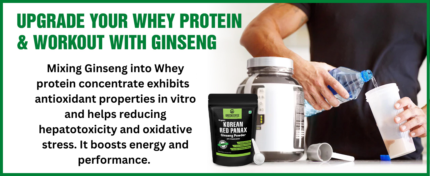 GREENDORSE Organic Korean Panax Ginseng Extract Powder |10% active Ginsenosides by HPLC | Lab tested| Immune & Cognitive support, Boosts Energy, Stamina, Vegan Friendly-30g