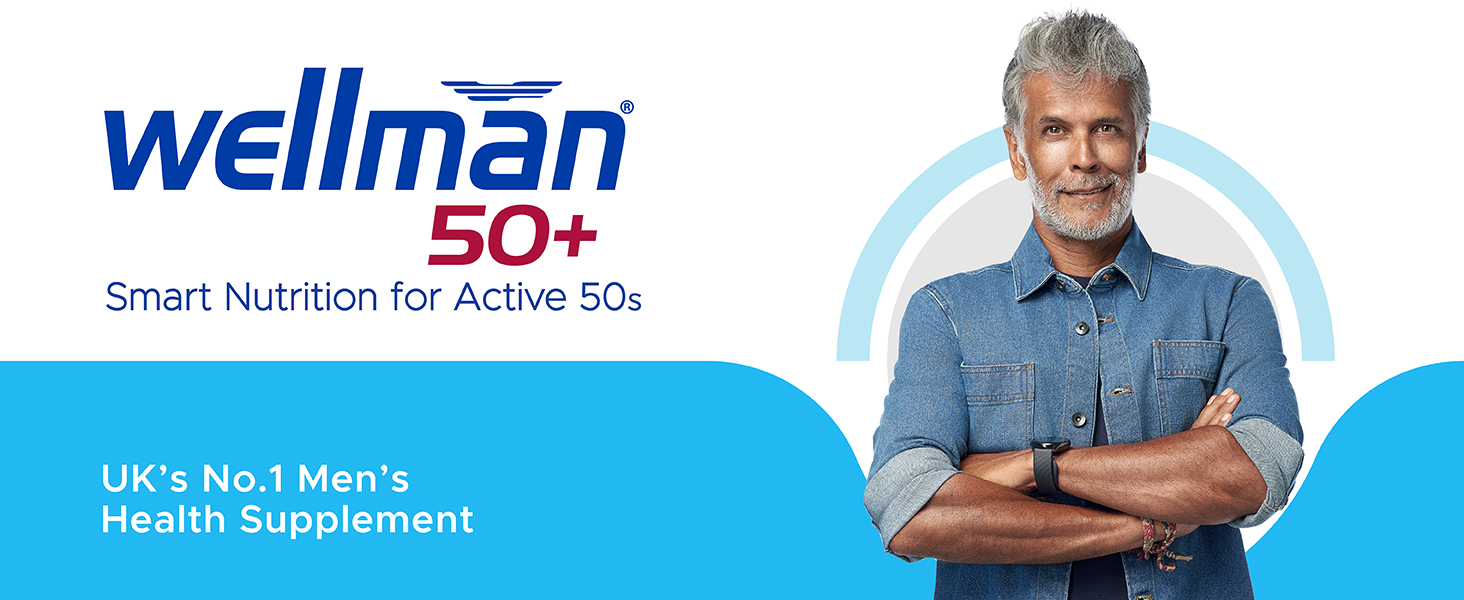 Wellman 50+ Multivitamin Tablets for Men Aged 50+ | Ginseng, Citrus & Amino Acids | Support Health & Vitality | Boost Cognitive & Immune Function | Combo Pack of 2 (30 Veg Tablets Each Pack)