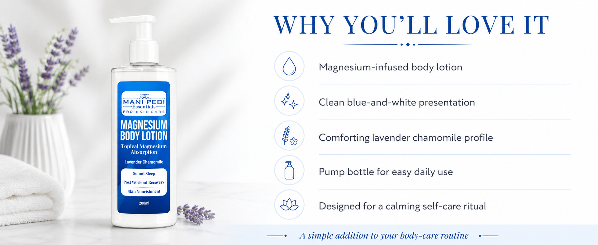 TMPE Magnesium Body Lotion. Transdermal Magnesium Supplement for Sound Sleep & Post Workout Muscle Recovery. Spasms, Cramps Recovery & Skin Nourishment - 200ml