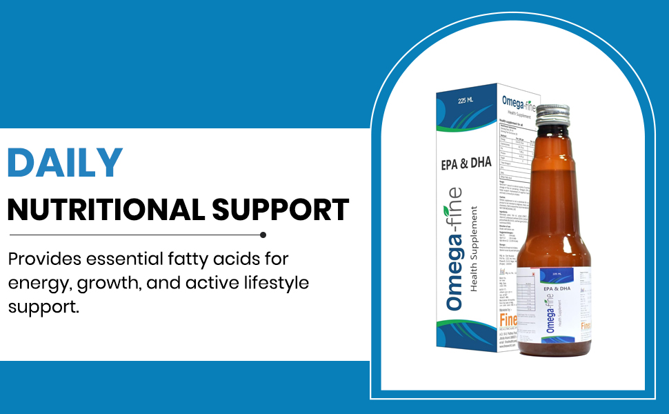 Health Supplement Syrup with Fish Oil (Omega-3, EPA, DHA) For Brain Health & Immunity (225 ml)