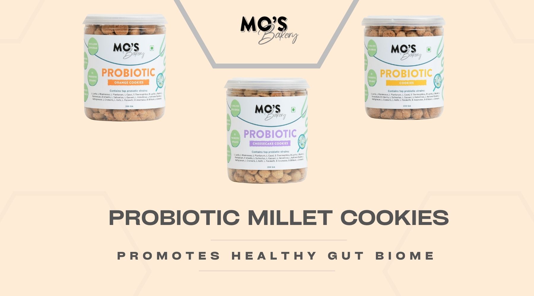 Mo's Probiotic Cookies,200 G | Cheesecake Digestive Cookies | Probiotic Supplement With 13 Billion CFU | 33 Probiotic Strains | Improve Digestion & Gut Health | Acidity Relief