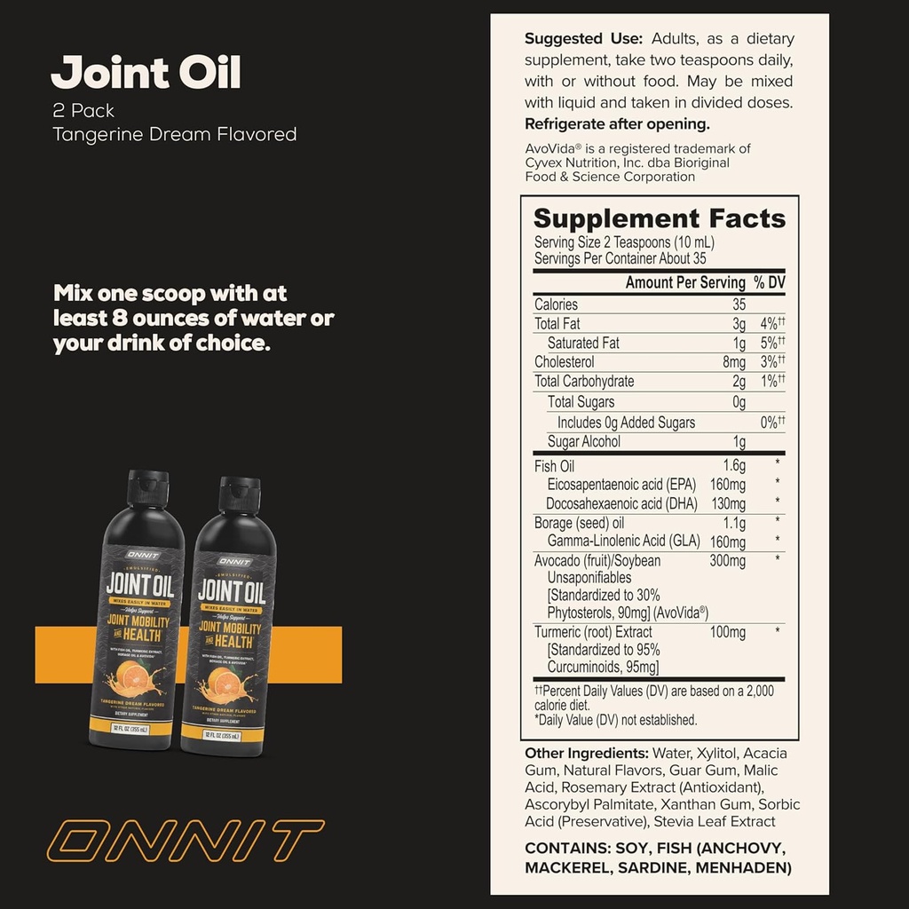 Onnit Joint Oil: Emulsified Liquid Fish Oil to Support Joint Health and Mobility - Tangerine Flavor (12oz) 5