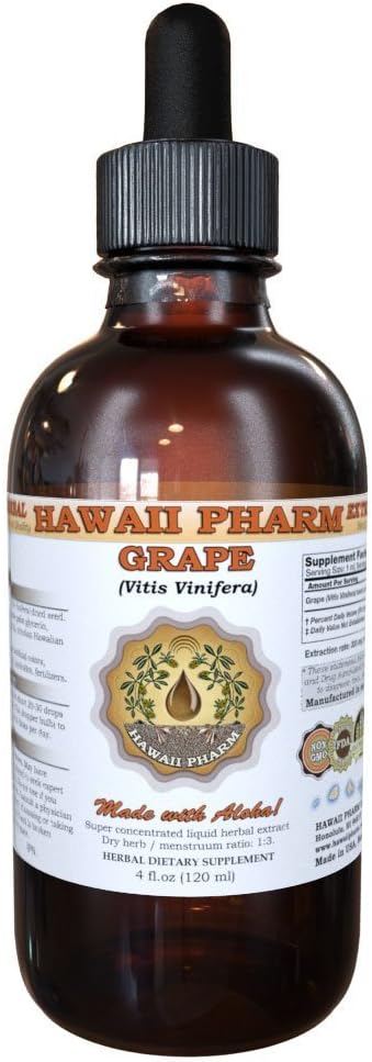 Grape Liquid Extract, Grape (Vitis Vinifera) Seed Tincture Supplement 4x4 oz 6