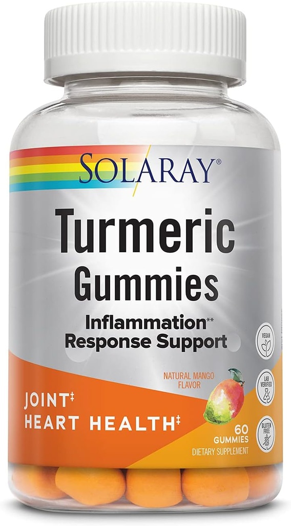 SOLARAY Turmeric Gummies w/Ginger | Healthy Heart & Inflammation Response Support | Vegan, Gluten Free | 30 Serv, 60 Ct 2