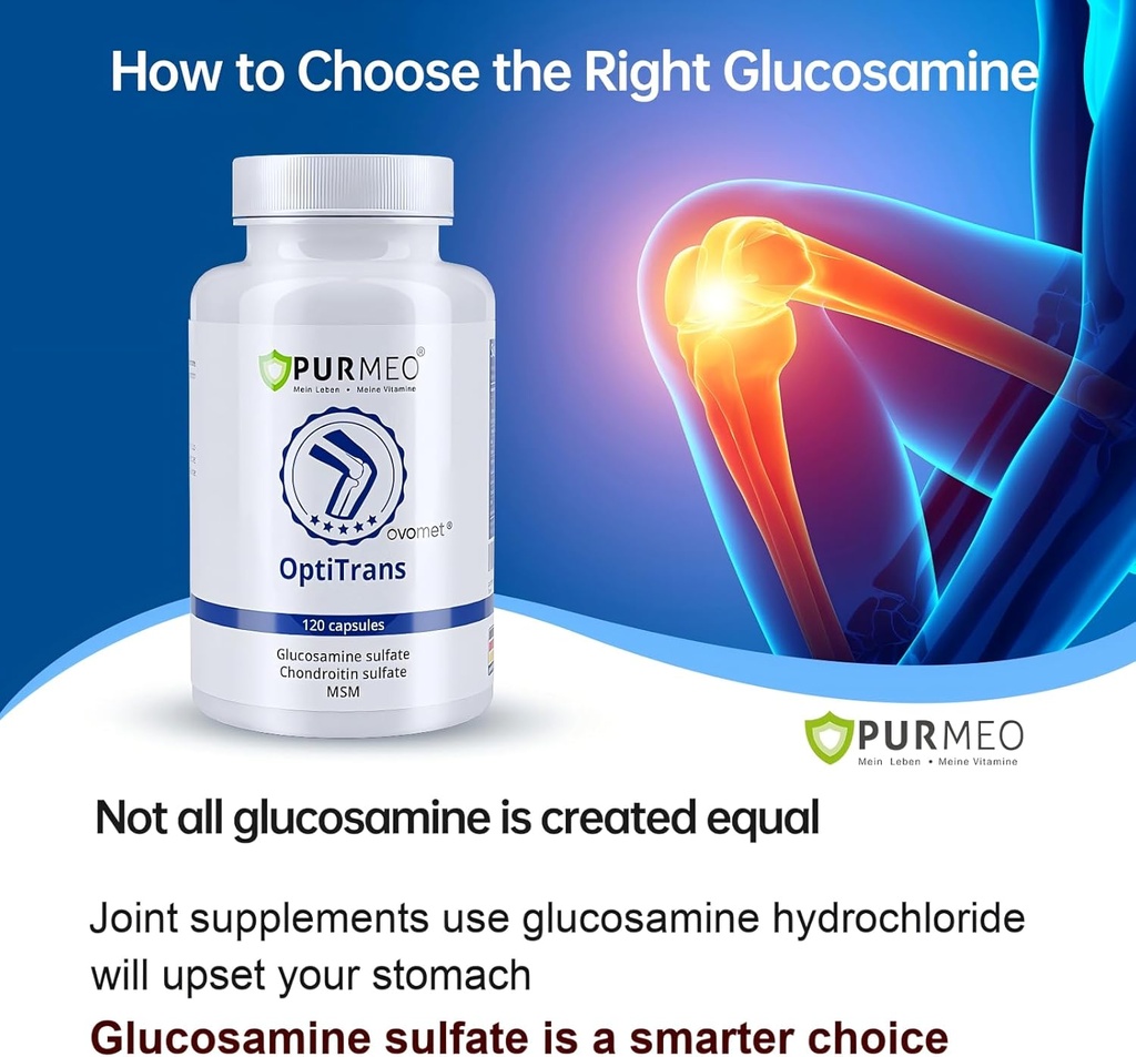 OVOMET Eggshell Membrane Low-Purine Glucosamine Chondroitin Sulfate MSM Boswellia Joint Supplement - Supports Mobility Comfort Strength Flexibility & Bone - Made in Germany - 60 Days Supply 6