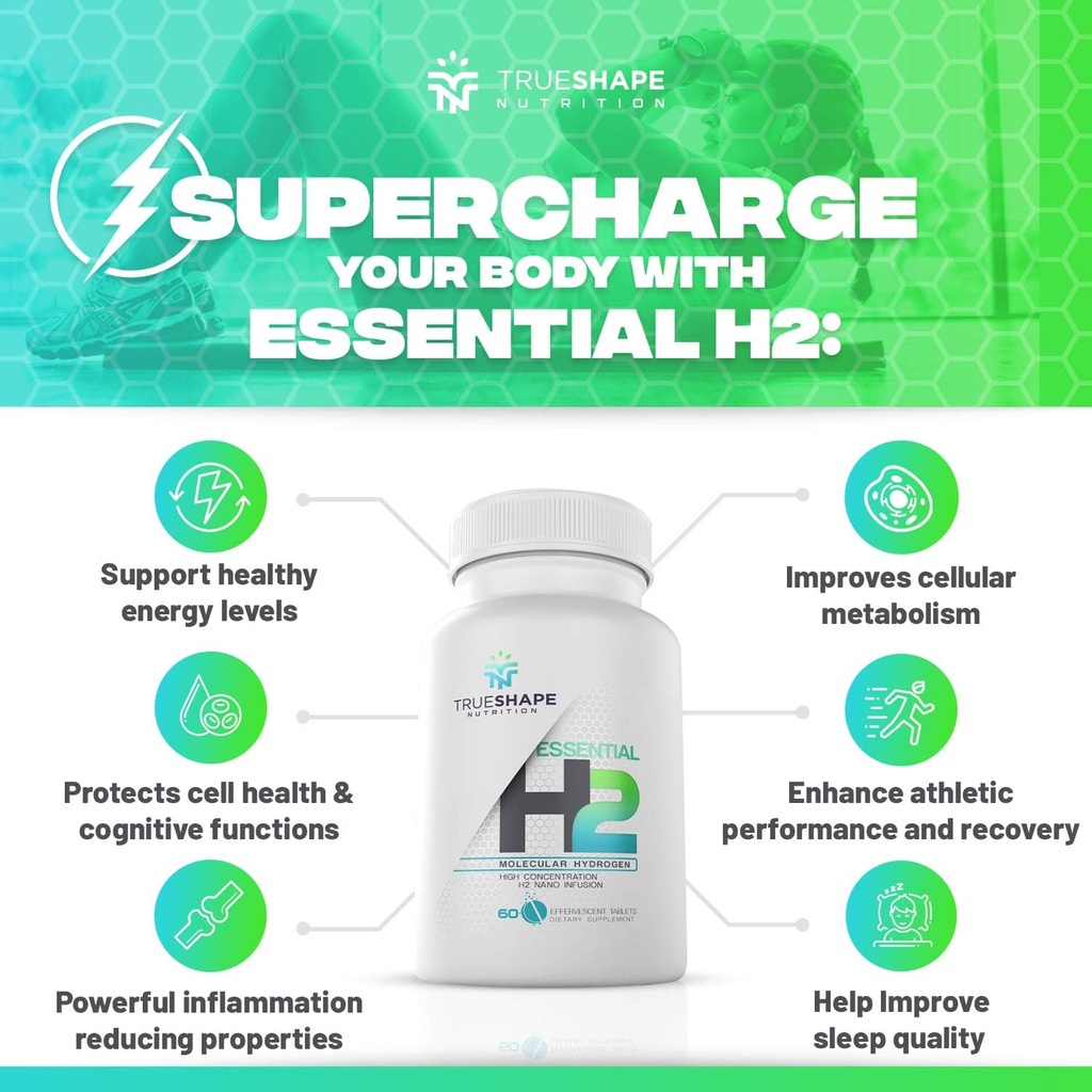 Essential H2 Fizzy Molecular Hydrogen Tablets for Water Nutritional Supplement (Unflavored, 60 Servings) 3