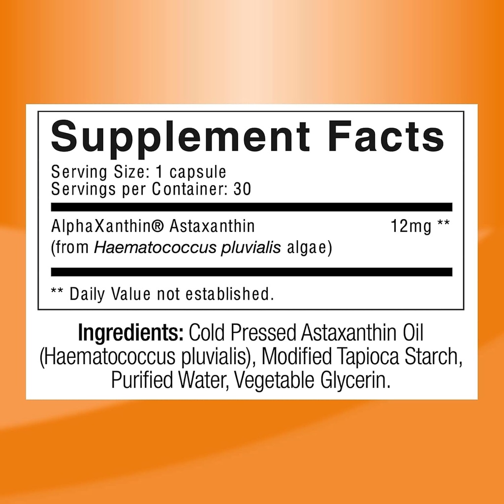 EyeScience Astaxanthin 12mg, Non-GMO, Gluten Free, 30-Count 6