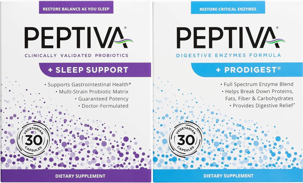 Peptiva Probiotic and Sleep Support 30 Count Digestive Enzyme 30 Count 2