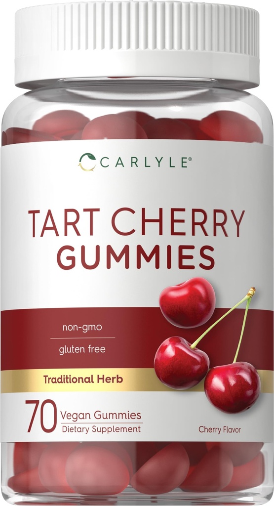 Carlyle Tart Cherry Gummies | 70 Count | Fruit Extract Supplement | Vegan, Non-GMO, and Gluten Free Formula
