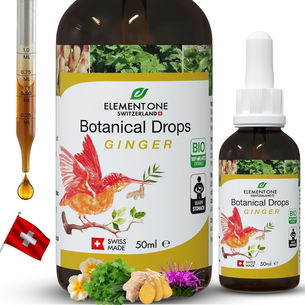 Natural Botanical Drops – Ginger and Digestive Enzymes in an Organic Formula for Comprehensive Wellness, Support Immune System, Promote Inflammation Relief, and Enhance Blood Circulation (50ml)