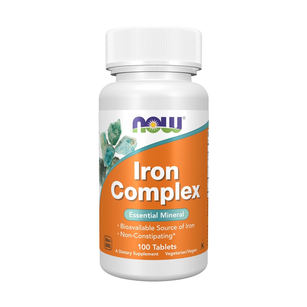 NOW Foods Supplements, Iron Complex, Non-Constipating*, Essential Mineral, 100 Tablets