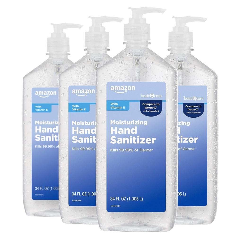   Basic Care - Original Hand Sanitizer 62%, 34 fl oz (Pack of 4)