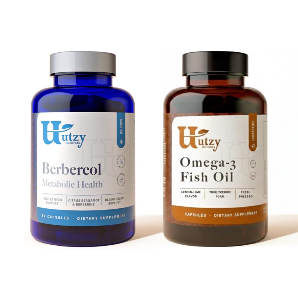 Utzy Naturals Lipid Support Bundle | Berbercol, 60 Capsules, and Omega-3 Fish Oil, 60 Capsules