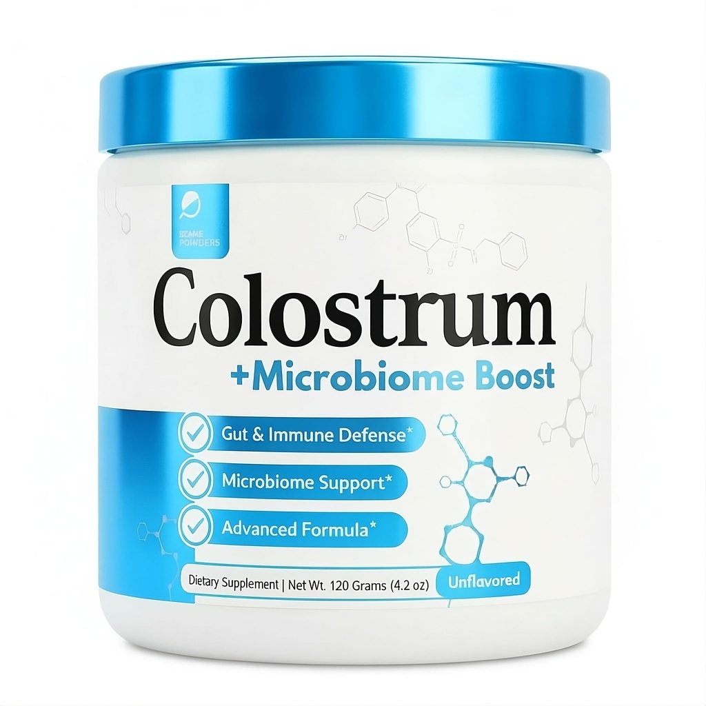 Prime Powders Colostrum Powder | Grass-Fed Bovine Colostrum with Akkermansia Probiotic 1B AFU | Microbiome & Gut Support | High IgG Advanced Formula | 120 Servings
